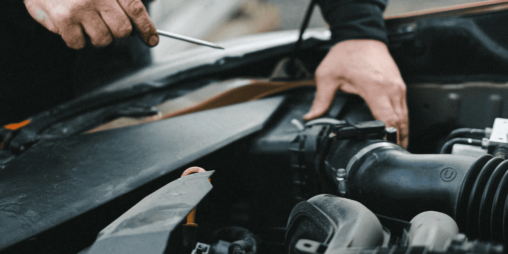 Close up of a car service